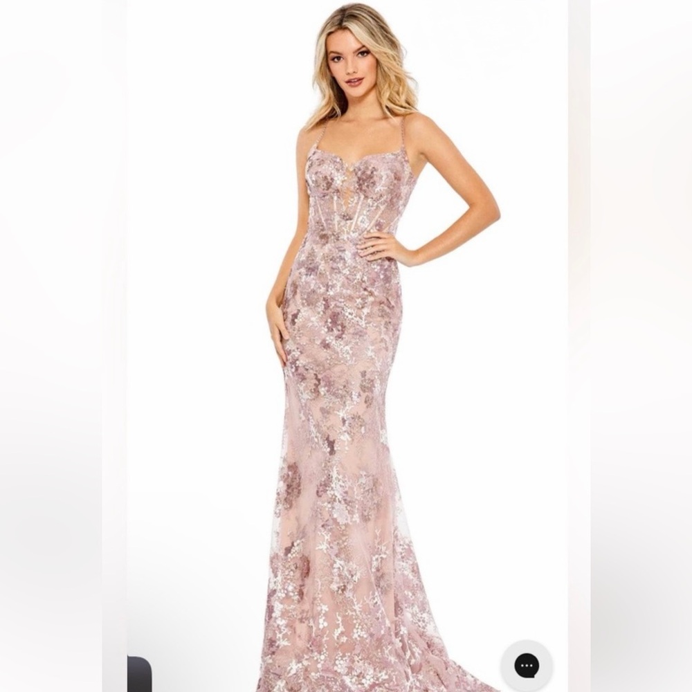Mac Duggal Pink Floral Gown